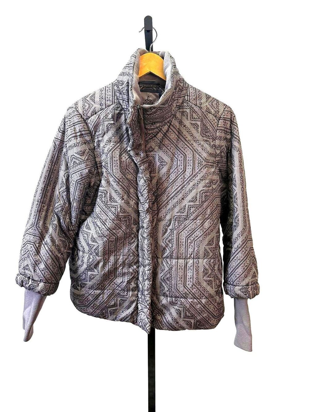 Prana Women's Quilted Patterned Jacket with Ribbed Cuffs Med